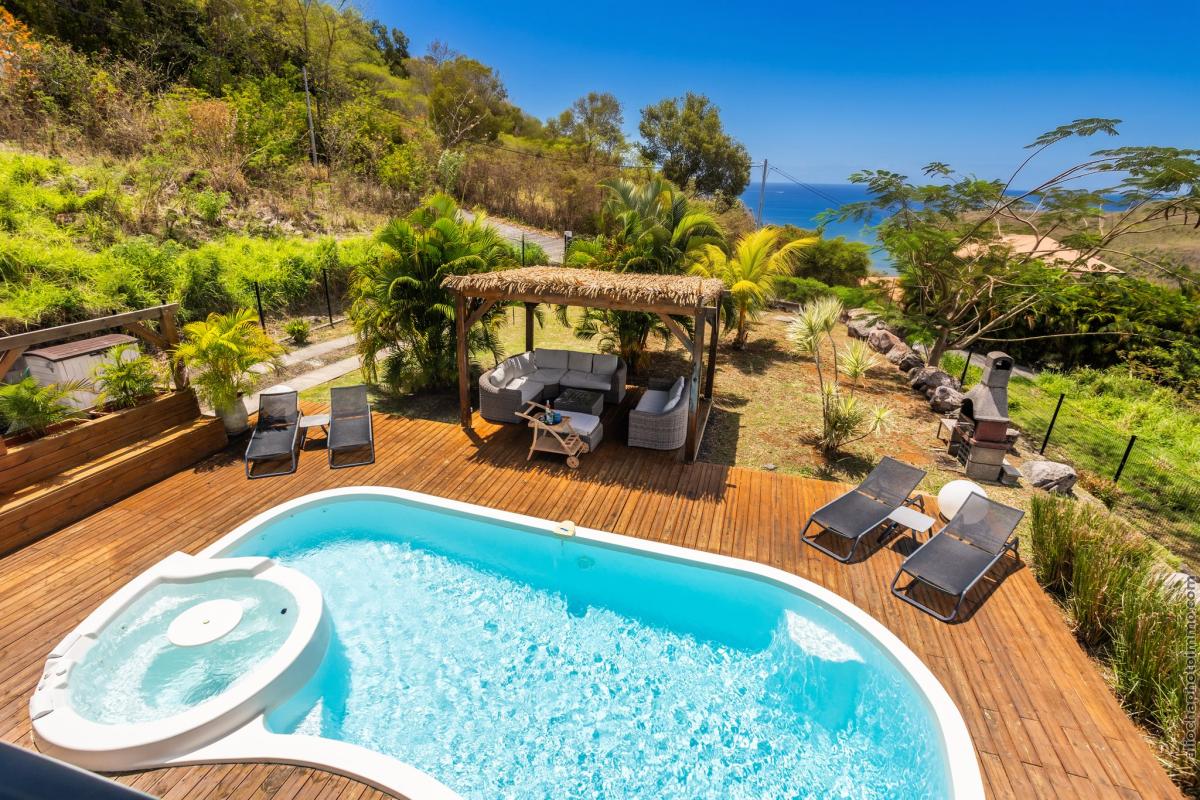 Location 5 chambres Martinique Anse d'Arlet - vue piscine étage